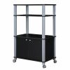 Modern 3-Shelf Kitchen Bakerâˆšâ‰ s Rack Cart on Wheels in Black Wood Finish