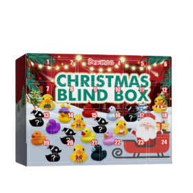 Dowmoo Christmas Rubber Duck Advent Calendar Christmas Rubber Duck Toy Blind Box 24 Grid Creative Toys (Option: 4pcs)