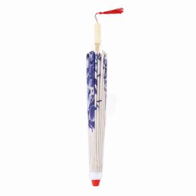 Women Handmade Umbrella Windproof Chinese Classical Dance Umbrella(Pink) (Color: Blue)